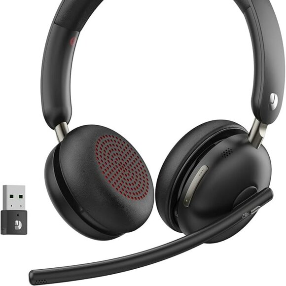 NEW Wireless Bluetooth 5.3 Headset with Mic & USB Dongle,AI Noise Cancelling - Picture 1 of 7